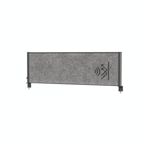 MAUL Cloison de table MAULconnecto Uplight, hauteur x largeur 515 x 1600 mm, paroi gris foncé