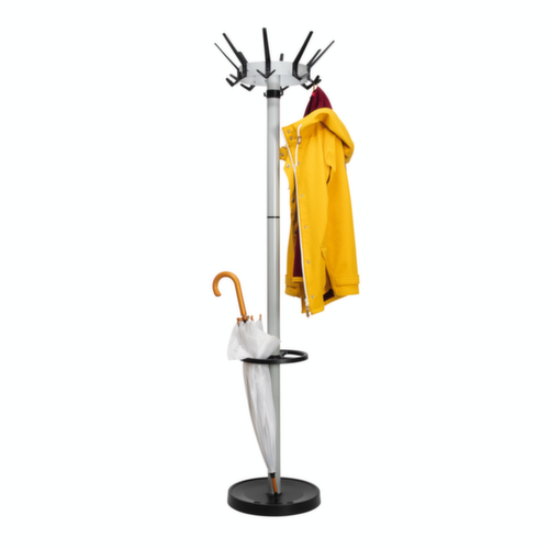 MAUL Porte-manteau MAULcaligo, avec 16/8/8 crochets, RAL 9004 noir de sécurité / similaire à RAL 9006 aluminium blanc