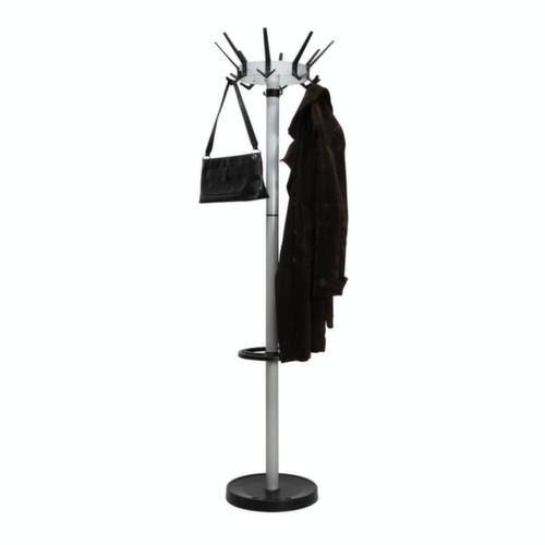 MAUL Porte-manteau MAULcaligo, avec 16/8/8 crochets, RAL 9004 noir de sécurité / similaire à RAL 9006 aluminium blanc