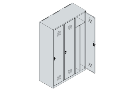 C+P Armoire vestiaire Classic Plus pour une séparation en noir et blanc, largeur de compartiment 400 mm