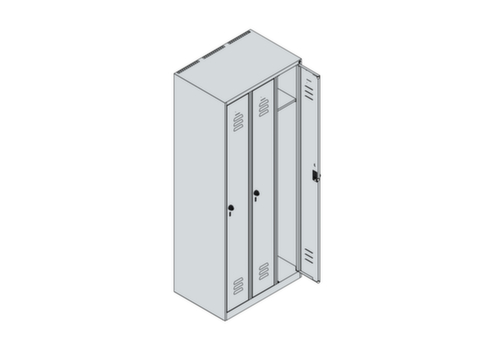 C+P Armoire vestiaire Classic Plus à 3 compartiments, largeur de compartiment 250 mm