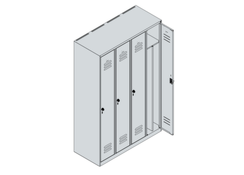 C+P Armoire vestiaire Classic Plus à 4 compartiments, largeur de compartiment 300 mm
