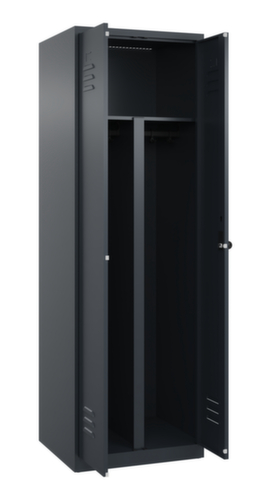 C+P Armoire vestiaire pour EPI Classic Plus pour une séparation en noir et blanc, largeur de compartiment 300 mm