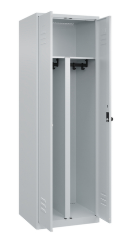 C+P Armoire vestiaire pour EPI Classic Plus pour une séparation en noir et blanc, largeur de compartiment 300 mm