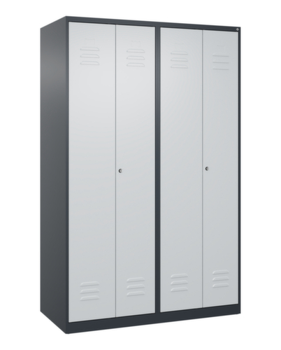 C+P Armoire vestiaire Classic Plus pour une séparation en noir et blanc, largeur de compartiment 300 mm