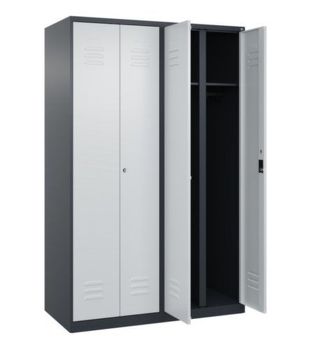 C+P Armoire vestiaire Classic Plus pour une séparation en noir et blanc, largeur de compartiment 300 mm