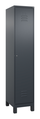 C+P Armoire vestiaire Classic Plus pour une séparation en noir et blanc, largeur de compartiment 400 mm