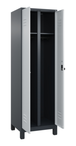 C+P Armoire vestiaire Classic Plus pour une séparation en noir et blanc, largeur de compartiment 300 mm