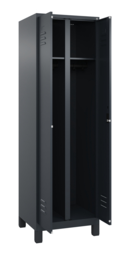 C+P Armoire vestiaire Classic Plus pour une séparation en noir et blanc, largeur de compartiment 300 mm