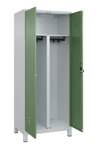 C+P Armoire vestiaire pour EPI Classic Plus pour une séparation en noir et blanc, largeur de compartiment 400 mm