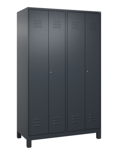 C+P Armoire vestiaire Classic Plus pour une séparation en noir et blanc, largeur de compartiment 300 mm
