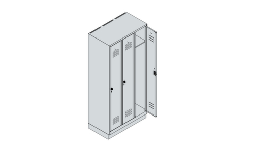C+P Armoire vestiaire Classic Plus à 3 compartiments, largeur de compartiment 300 mm