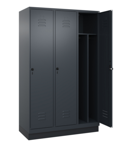 C+P Armoire vestiaire Classic Plus pour une séparation en noir et blanc, largeur de compartiment 400 mm