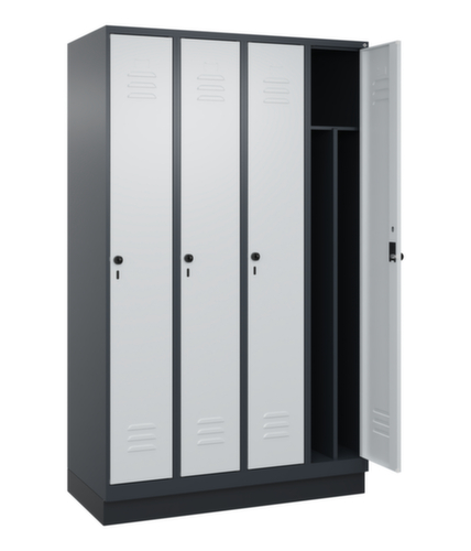 C+P Armoire vestiaire Classic Plus pour une séparation en noir et blanc, largeur de compartiment 300 mm