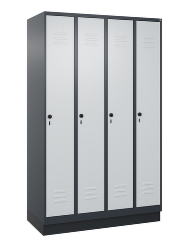 C+P Armoire vestiaire Classic Plus pour une séparation en noir et blanc, largeur de compartiment 300 mm