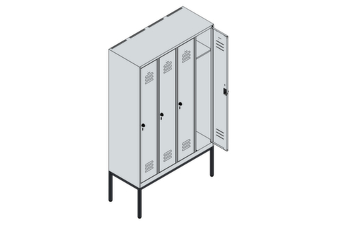 C+P Armoire vestiaire Classic Plus à 4 compartiments, largeur de compartiment 300 mm