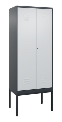 C+P Armoire vestiaire Classic Plus pour une séparation en noir et blanc, largeur de compartiment 400 mm