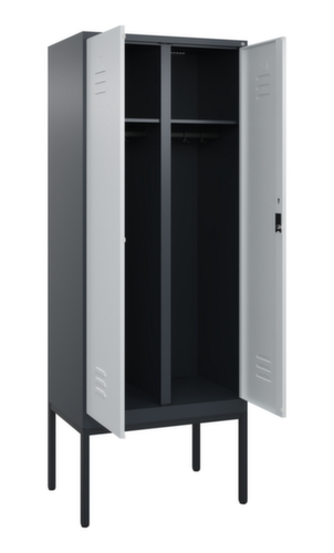 C+P Armoire vestiaire Classic Plus pour une séparation en noir et blanc, largeur de compartiment 400 mm