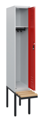 C+P Armoire vestiaire Classic Plus avec banc, largeur de compartiment 300 mm