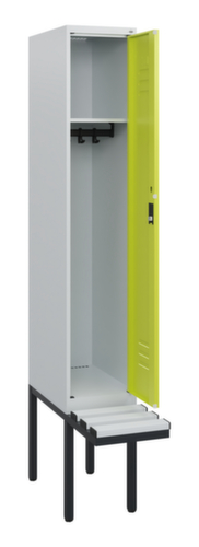 C+P Armoire vestiaire Classic Plus avec banc, largeur de compartiment 300 mm