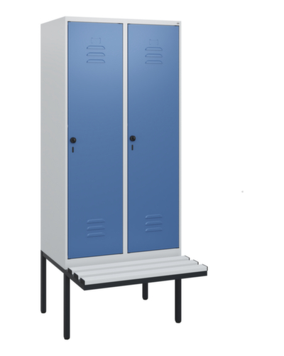 C+P Armoire vestiaire Classic Plus avec banc, largeur de compartiment 400 mm