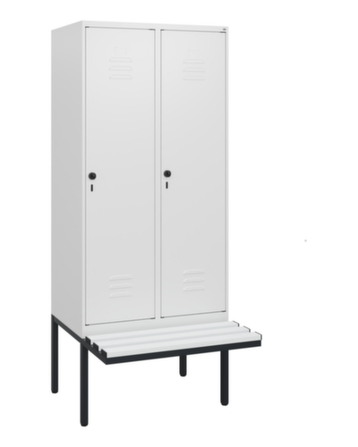 C+P Armoire vestiaire Classic Plus avec banc, largeur de compartiment 400 mm