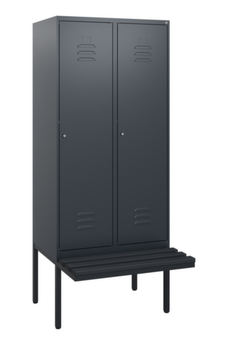 C+P Armoire vestiaire Classic Plus avec banc, largeur de compartiment 400 mm