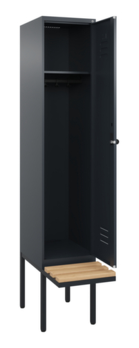 C+P Armoire vestiaire Classic Plus avec banc, largeur de compartiment 400 mm