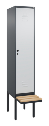 C+P Armoire vestiaire Classic Plus avec banc, largeur de compartiment 400 mm