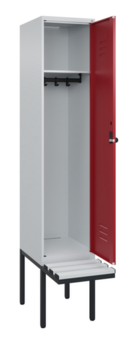 C+P Armoire vestiaire Classic Plus avec banc, largeur de compartiment 400 mm