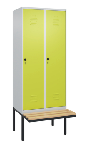 C+P Armoire vestiaire Classic Plus avec banc, largeur de compartiment 400 mm