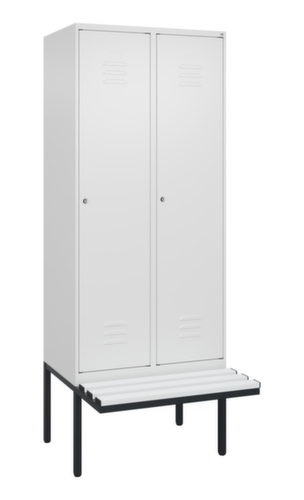 C+P Armoire vestiaire Classic Plus avec banc, largeur de compartiment 400 mm