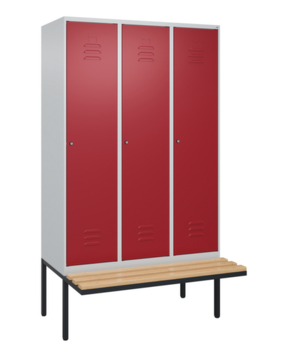 C+P Armoire vestiaire Classic Plus avec banc, largeur de compartiment 400 mm