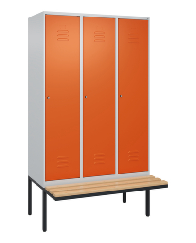 C+P Armoire vestiaire Classic Plus avec banc, largeur de compartiment 400 mm