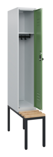 C+P Armoire vestiaire Classic Plus avec banc, largeur de compartiment 300 mm