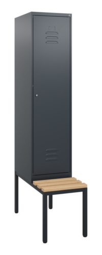 C+P Armoire vestiaire Classic Plus avec banc, largeur de compartiment 400 mm