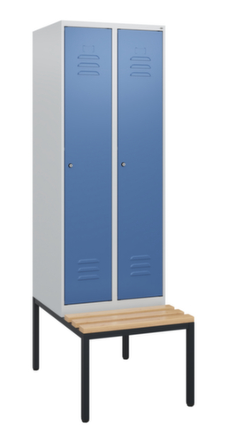C+P Armoire vestiaire Classic Plus avec banc, largeur de compartiment 300 mm