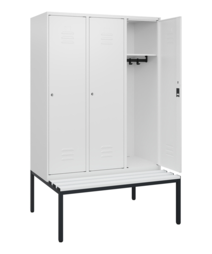 C+P Armoire vestiaire Classic Plus avec banc, largeur de compartiment 400 mm