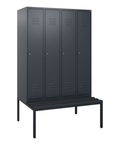 C+P Armoire vestiaire Classic Plus avec banc, largeur de compartiment 300 mm