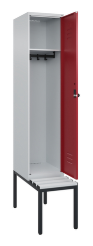 C+P Armoire vestiaire Classic Plus avec banc, largeur de compartiment 400 mm