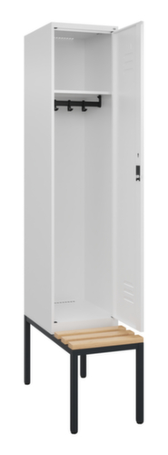 C+P Armoire vestiaire Classic Plus avec banc, largeur de compartiment 400 mm