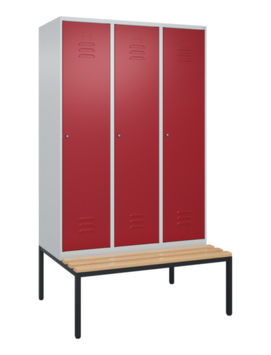 C+P Armoire vestiaire Classic Plus avec banc, largeur de compartiment 400 mm