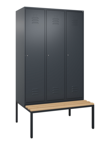C+P Armoire vestiaire Classic Plus avec banc, largeur de compartiment 400 mm