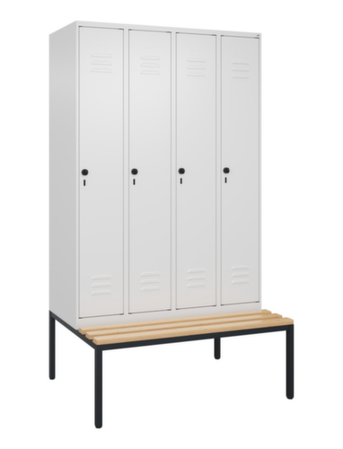 C+P Armoire vestiaire Classic Plus avec banc, largeur de compartiment 300 mm