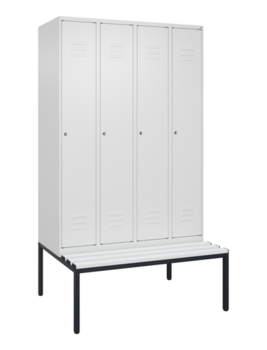 C+P Armoire vestiaire Classic Plus avec banc, largeur de compartiment 300 mm