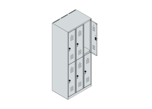 C+P Armoire vestiaire à deux niveaux Classic Plus, largeur de compartiment 250 mm