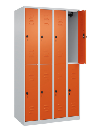 C+P Armoire vestiaire à deux niveaux Classic Plus, largeur de compartiment 250 mm