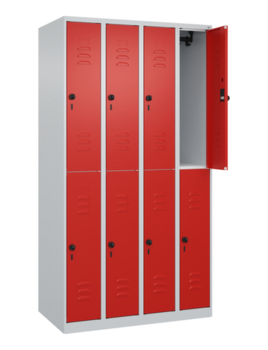 C+P Armoire vestiaire à deux niveaux Classic Plus, largeur de compartiment 250 mm