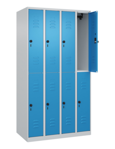 C+P Armoire vestiaire à deux niveaux Classic Plus, largeur de compartiment 250 mm