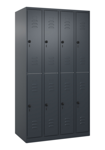 C+P Armoire vestiaire à deux niveaux Classic Plus, largeur de compartiment 250 mm